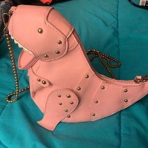 Pink dinosaur purse